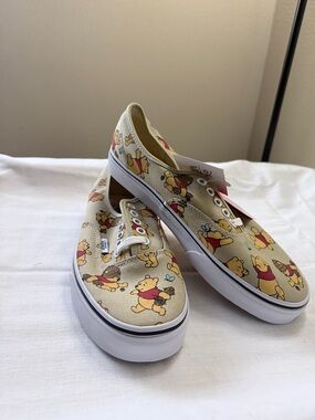 Vans + Disney Pooh Print Slip-On Canvas Shoes